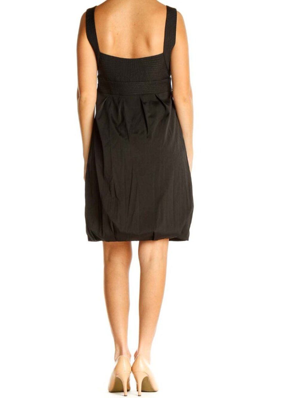 White House Black Market Brown Solid Classic Fit & Flare Dress - Picture 4 of 4